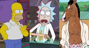 Os Simpsons, Rick and Morty e Bojack Horseman (Foto 1: Reprodução/ Fox/ Foto 2: Divulgação/ Comedy Central/ Foto 3: Divulgação/ Netflix)