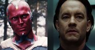 Paul Bettany em Vingadores: Era de Ultron (Foto: Reprodução) e Tom Hanks em Ocódigo Da Vinci (Foto: Reprodução)