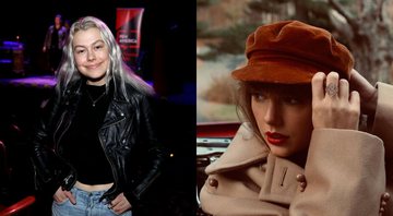Phoebe Bridgers (Foto: Randy Shropshire/Getty Images for PEN America) e Capa do Red Taylor's Version (Foto: Reprodução/Instagram)