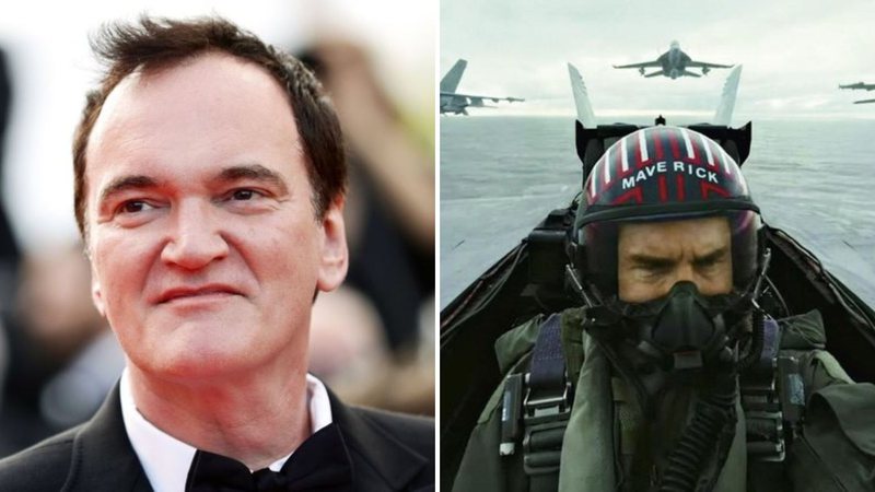 Quentin Tarantino (Foto: Vittorio Zunino Celotto/Getty Images) e Cenas do filme Top Gun: Maverick. (Foto: reprodução)
