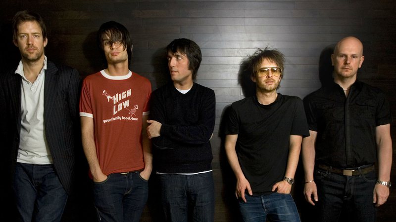 Ed O'Brien, Jonny Greenwood, Colin Greenwood, Thom Yorke e Phil Selwayan em 2008 (Foto:AP Photo/J. Scott Applewhite)
