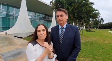 Jair Bolsonaro e Regina Duarte comunicam a saída da atriz da secretaria de Cultura (foto: reprodução/ Twitter)