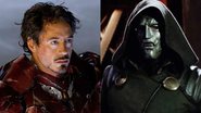 Robert Downey Jr. em Homem de Ferro (Foto: Reprodução Marvel)/ Doutor Destino (Foto: reprodução/vídeo)