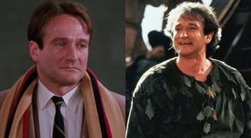 Montagem de Robin Williams como John Keating em Sociedade dos Poetas Mortos e como Peter Pan em A Volta do Capitão Gancho (Foto: Reprodução)