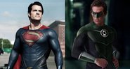 Henry Cavill como Superman (Foto 1: Divulgação) / Ryan Reynolds (Foto 2: Reprodução)