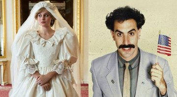The Crown (Foto: Netflix / Divulgação) e Borat: Fita de Cinema Seguinte (Foto: Reprodução/Amazon Prime Video)