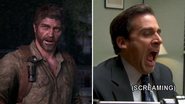 Cena de The Last of Us Part I (Foto: Reprodução/Naughty Dog) e Steve Carell como Michael Scott em The Office (Foto: Reprodução)