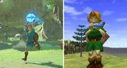 Capturas de tela de Breath of The Wild e Ocarina of Time (Fotos: Reprodução/Nintendo)