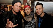 Da esquerda para a direita: Tom DeLonge, Mark Hoppus e Travis Barker, do Blink-182 (Foto: Kevin Winter/Getty Images)