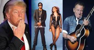 Montagem com Donald Trump (Foto: AP Photo/Jae C. Hong), Beyoncé e Jay-Z (Robin Harper/Parkwood Entertainment/AP Images) e Bruce Springsteen (Brad Barket/Invision/AP)