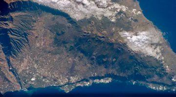 Vista de cima do Vulcão Cumbre Vieja(Foto: NASA astronaut, Divulgação)