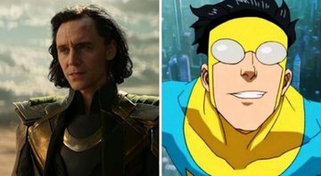 None - Tom Hiddleston em Loki (Foto: Reprodução via IMDb) e Invincible (Foto: Reprodução/Amazon Prime Video)
