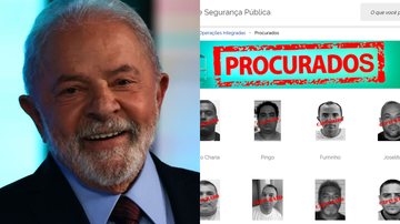 Luiz Inácio Lula da Silva (Foto: Getty Images) e lista de criminosos mais procurados no país (Foto: Reprodução/gov.br)
