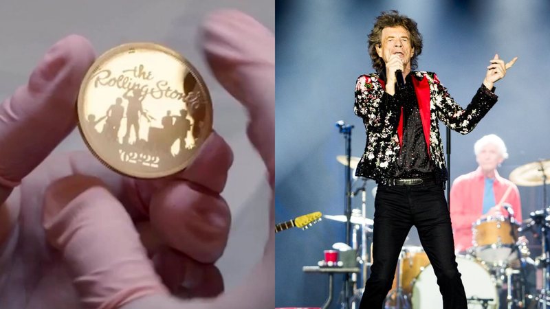 Moeda Rolling Stones (Foto: Reprodução / Twitter), Mick Jagger (foto: Getty Images)