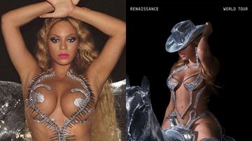 Beyoncé (Foto: Mason Poole) e anúncio da turnê mundial de Renaissance (Foto: Divulgação)