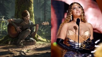 Ellie em The Last of Us Part II (Foto: Divulgação) e Beyoncé (Foto: Emma McIntyre/Getty Images for The Recording Academy)