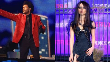 The Weeknd (Foto: Mike Herman/Getty Images) e Jenna Ortega (Foto: Leon Bennett/Getty Images)