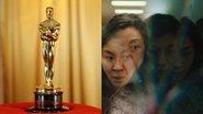 Estatueta do Oscar (Foto: Andrew H. Walker/Getty Images) e cenas de Tudo em Todo o Lugar ao Mesmo Tempo (Foto: Reprodução/A24)