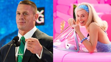 John Cena (Foto: Getty Images) Margot Robbie como Barbie (Foto: reprodução)