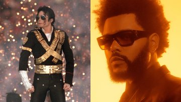 Michael Jackson no Superbowl (Foto: Getty Images/ George Rose) e The Weeknd (Foto: Brian Ziff)