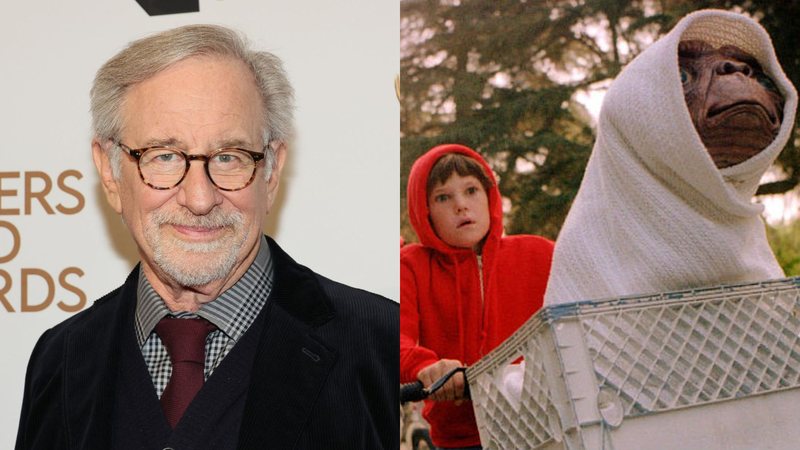 Steven Spielberg (Foto: Dia Dipasupil/Getty Images) e cena de E.T. O Extraterrestre (Foto: Divulgação)