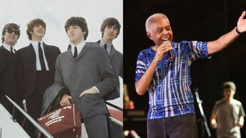 Beatles (Foto: AP Images) e Gilberto Gil durante show do Refavela40 no João Rock 2018 (Foto: Roberto Galhardo/Divulgação)
