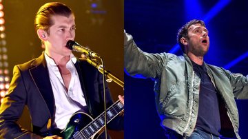 Alex Turner do Arctic Monkeys e Damon Albarn, vocalista do Bluer (Foto: Getty Images)