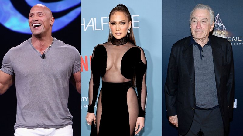 The Rock (Foto: Jesse Grant/Getty Images for Disney), Jennifer Lopez (Foto: Jamie McCarthy/Getty Images for Tribeca Festival) e Robert De Niro (Foto: Roy Rochlin/Getty Images for Convergence Entertainment Group)