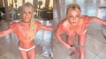 Britney Spears dançando com facas (Foto: Reprodução/Instagram)