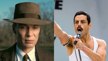 Cillian Murphy em 'Oppenheimer' e Rami Malek em 'Bohemian Rhapsody' (Fotos: Reprodução)