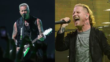 James Hetfield é vocalista do Metallica (Foto: Getty Images) e Corey Taylor (Foto: Frazer Harrison/Getty Images)