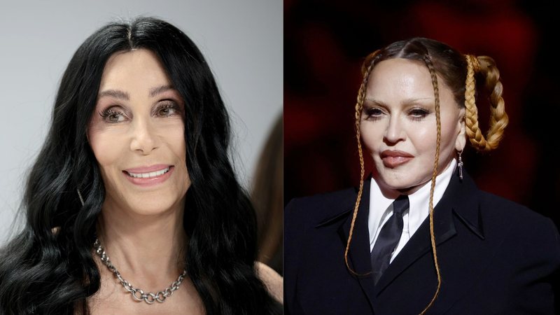 Cher (Foto: Dimitrios Kambouris/Getty Images) e Madonna (Foto: Frazer Harrison/Getty Images)