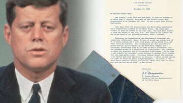 John F. Kennedy e a peça que foi a leilão (Getty Images/RR Auction/Reprodução TMZ)