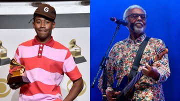 Tyler, the Creator (Foto: Alberto E. Rodriguez/Getty Images for The Recording Academy) e Gilberto Gil (Foto: Buda Mendes/Getty Images)