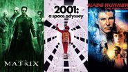Pôsteres de 'Matrix', '2001: Uma Odisseia no Espaço' e 'Blade Runner - O Caçador de Androides' (Fotos: Reprodução)