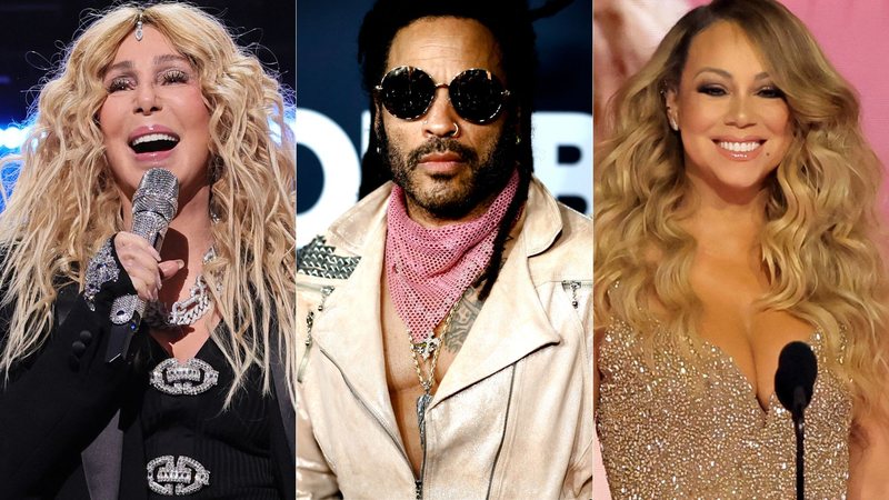 Cher, Lenny Kravitz e Mariah Carey são indicados ao Hall da Fama do Rock & Roll 2024 (Fotos: Theo Wargo/Frazer Harrison/Kevin Winter/Getty Images)