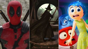 Deadpool 3, Wicked e Divertida Mente 2 devem ganhar trailers no Super Bowl 2024 (Fotos: Divulgação/Marvel Studios/Universal Pictures/Disney-Pixar)