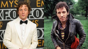 Jeremy Allen White (Foto: Neilson Barnard/Getty Images) e Bruce Springsteen em 1982 (Foto: Reprodução)
