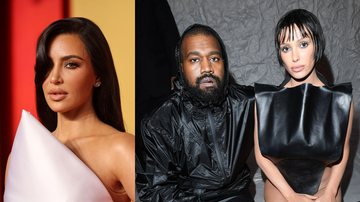 Kim Kardashian (Foto: Amy Sussman/Getty Images) | Kanye West e Bianca Censori (Foto: Alessandro Levati/Getty Images)
