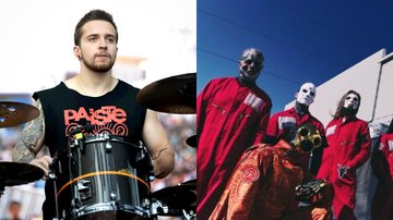 Eloy Casagrande (Foto: Ethan Miller/Getty Images) e Slipknot com o baterista na formação (Foto: Reprodução/Instagram)