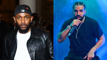 Kendrick Lamar (Foto: Arturo Holmes/MG23/Getty Images for The Met Museum/Vogue) e Drake (Foto: Prince Williams/Wireimage)