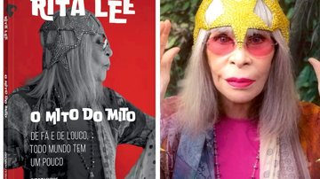 Capa anunciada de O Mito do Mito: de fã e louco, todo mundo tem um pouco, de Rita Lee (Divulgação/Globo Livros) e Rita Lee (por Guilherme Samora)