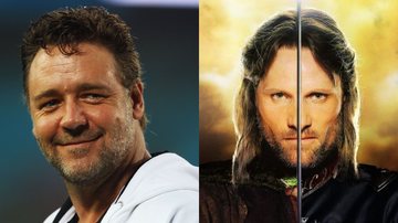 Russel Crowe (Foto: Mark Kolbe/Getty Images) e Viggo Mortensen como Aragorn (Foto: Divulgação)