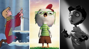None - A Espada Era a Lei, O Galinho Chicken Little e Frankenweenie (Fotos: Reprodução/Disney)