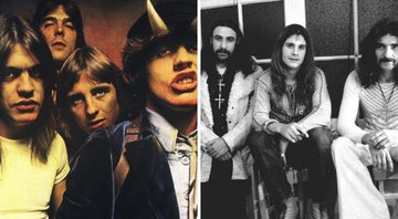 None - AC/DC na capa de Highway To Hell (Foto: Divulgação) e Black Sabbath (Foto: Reprodução / Instagram)