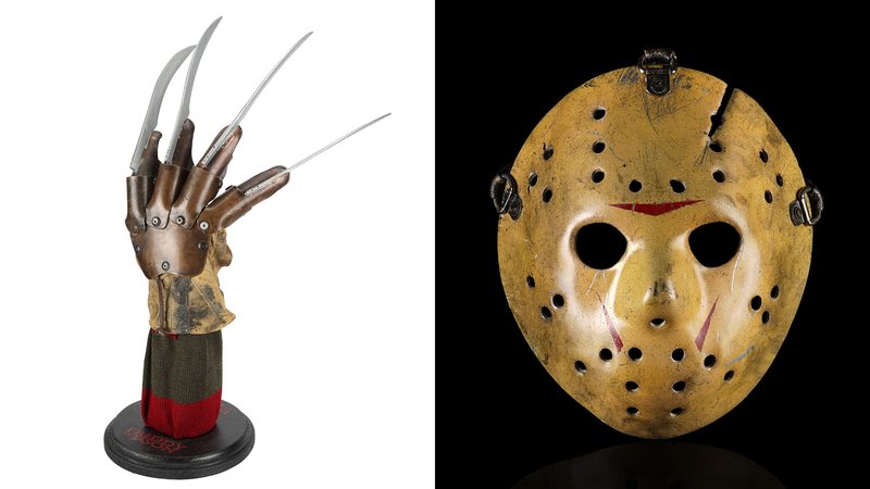 Luva de Freddy Krueger e máscara do Jason (Foto: Divulgação/ Prop Store)