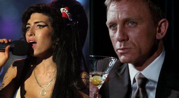 Amy Winehouse (Foto: Dan Kitwood/Getty Images) e Daniel Craig como James Bond (Foto: Divulgação)