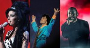 Amy Winehouse, Prince e Kendrick: - Amy Winehouse (Foto: Jorge Saenz/AP),Prince (Foto: AP/Alex Brandon) e Kendrick Lamar (Foto: Amy Harris / Imovision / AP)