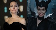 Angelina Jolie antes e depois de virar Malévola (Foto 1: Invision/AP/ Foto 2: Reprodução)