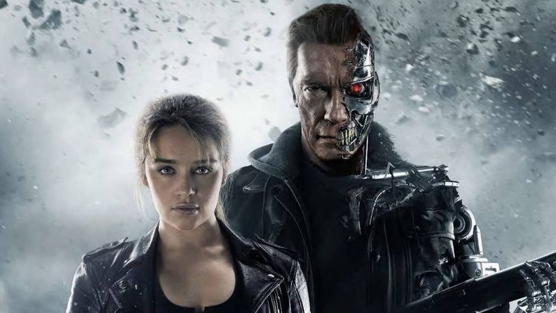 Arnold Schwarzenegger e Emilia Clarke em Exterminador do Futuro 5 (Foto: Divulgação)